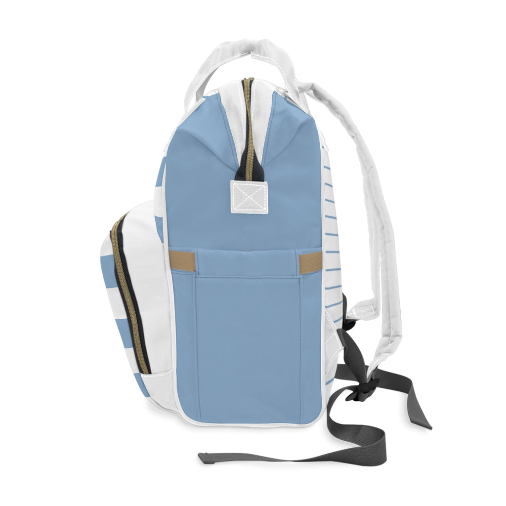 Coastal Blue Stripe Multifunctional Diaper Backpack
