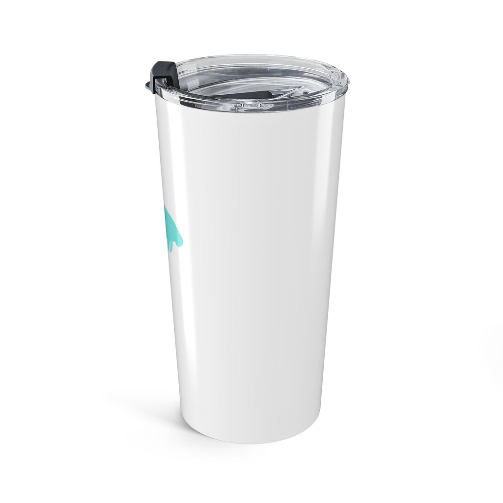 Aqua Manatee Silhouette & Stripe Tumbler