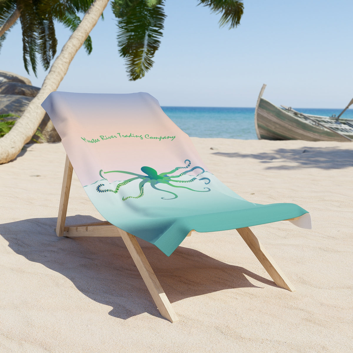M.R.T.C. Beach Towel with Serene Ocean Octopus