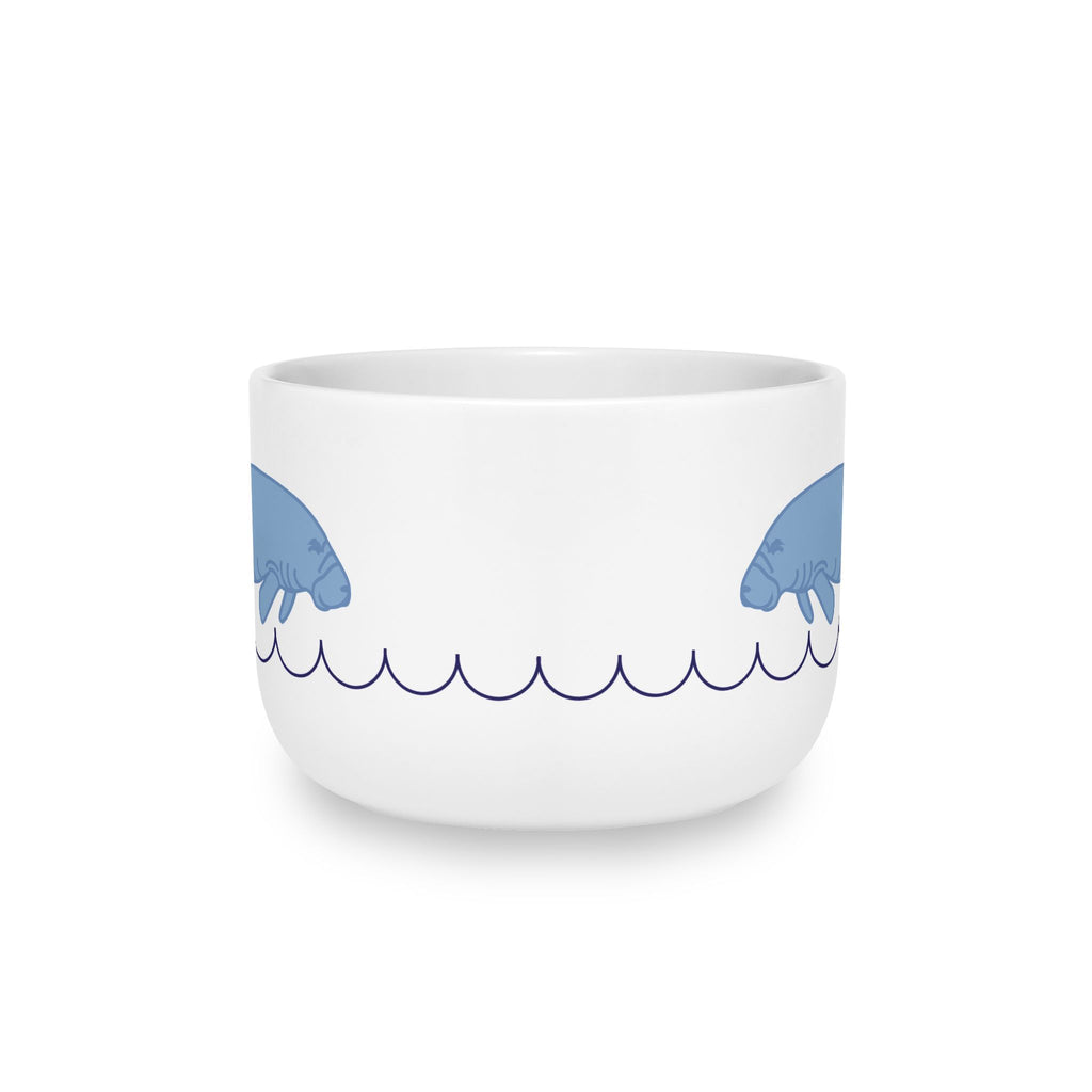 25oz Ceramic Latte Mug — Minimalist Mango & Wave Pattern
