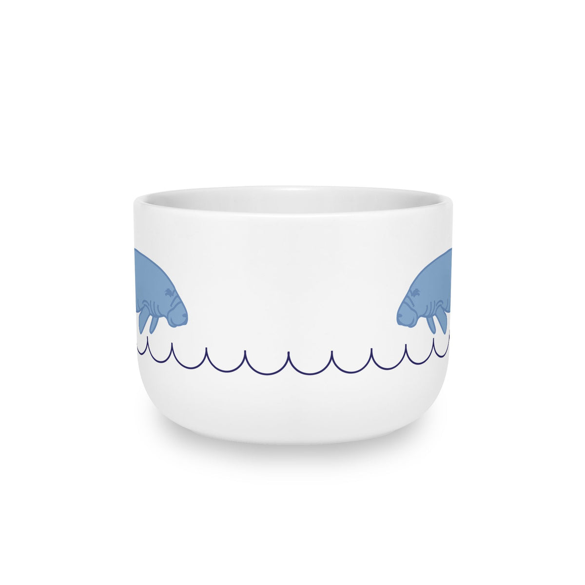 25oz Ceramic Latte Mug — Minimalist Mango & Wave Pattern
