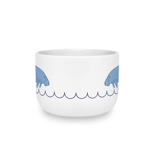 25oz Ceramic Latte Mug — Minimalist Mango & Wave Pattern