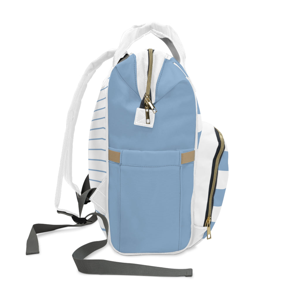 Coastal Blue Stripe Multifunctional Diaper Backpack